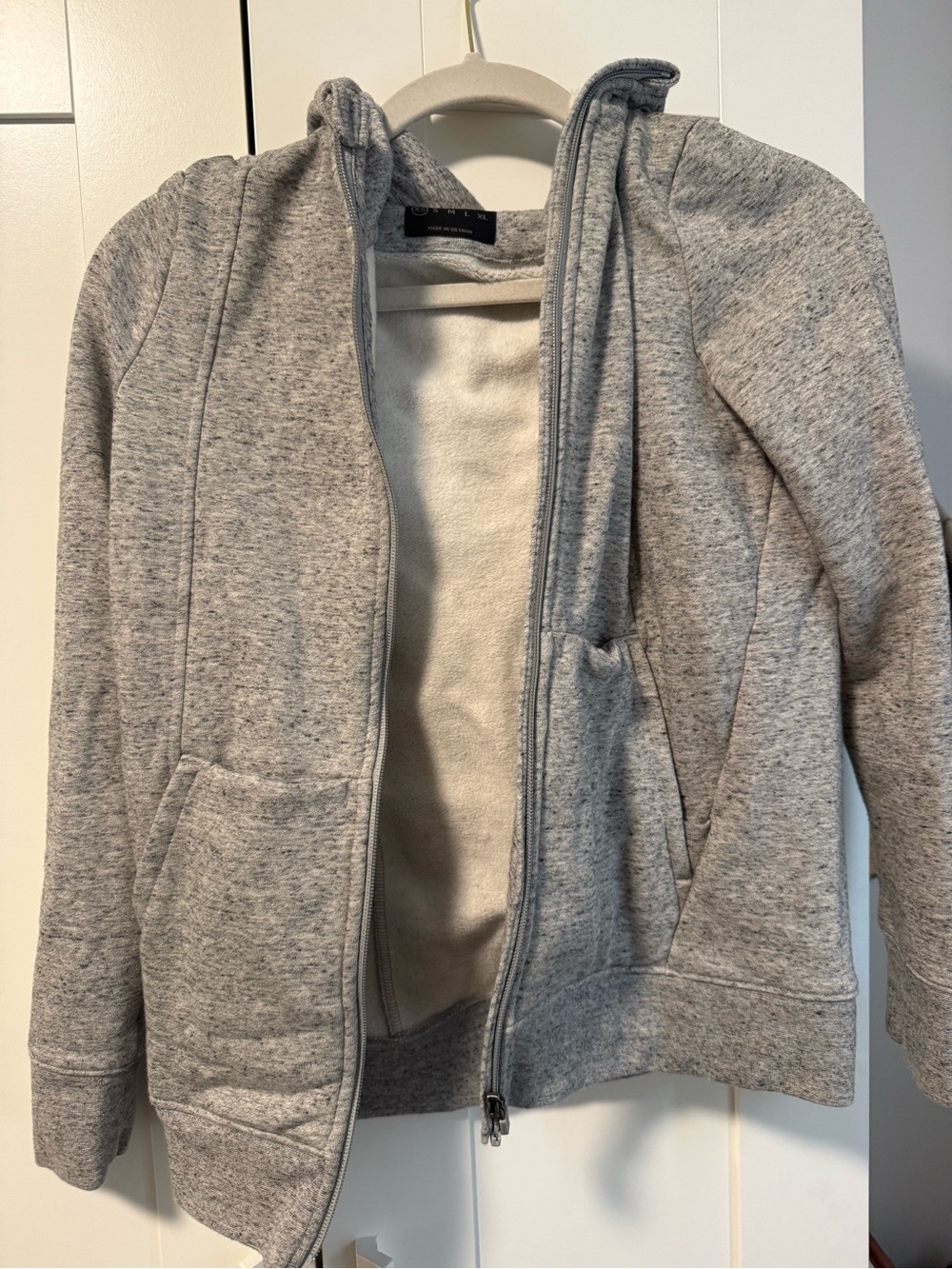 Figs Light Heather Gray Zip Hoodie Jacket